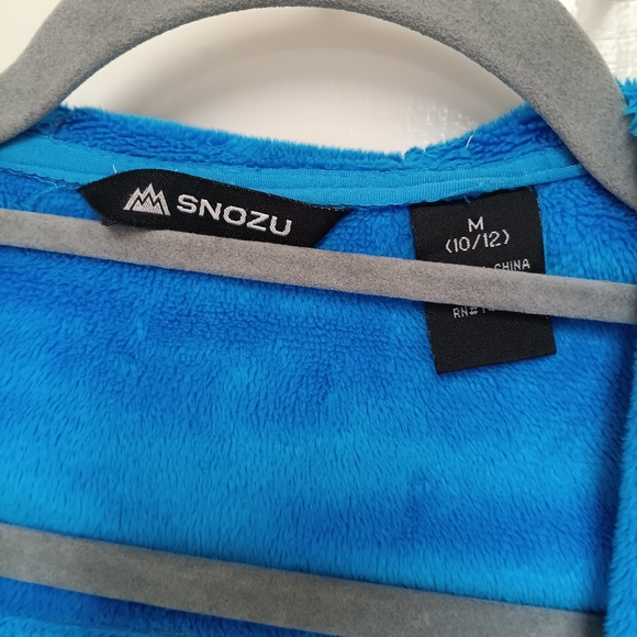 Snozu Soft Shell Faux Fur Lined Winter Hooded Jacket Girls M (10/12) Gray & Blue - Picture 3 of 13